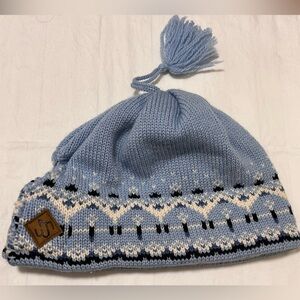 Merkley Headgear Vintage Quality Wool Knit Nordic Pattern Beanie, Adjustable